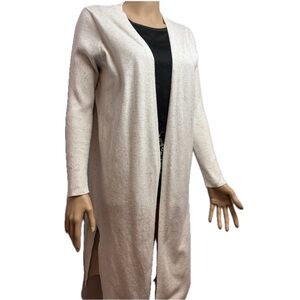 Chic Flecked Cream Open Cardigan Duster